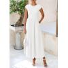 imagePRETTYGARDEN Womens 2025 Summer Casual Long Dresses Cap Sleeve Patchwork A Line Flowy Modest Elegant Homecoming Maxi DressWhite