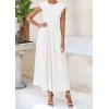 imagePRETTYGARDEN Womens 2025 Summer Casual Long Dresses Cap Sleeve Patchwork A Line Flowy Modest Elegant Homecoming Maxi DressWhite