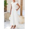 imagePRETTYGARDEN Womens 2025 Summer Casual Long Dresses Cap Sleeve Patchwork A Line Flowy Modest Elegant Homecoming Maxi DressWhite