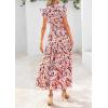 imagePRETTYGARDEN Womens 2025 Summer Floral Midi Dress Cap Sleeve V Neck Ruffle Long Flowy Boho Casual Beach Vacation DressesFloral Black Apricot