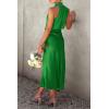 imagePRETTYGARDEN Womens 2025 Summer Satin Dress Elegant Sleeveless Mock Neck Cocktail Party Maxi DressesBright Green