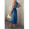 imagePRETTYGARDEN Womens 2025 Summer Satin Dress Elegant Sleeveless Mock Neck Cocktail Party Maxi DressesDark Blue