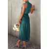 imagePRETTYGARDEN Womens 2025 Summer Satin Dress Elegant Sleeveless Mock Neck Cocktail Party Maxi DressesDark Green