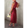 imagePRETTYGARDEN Womens 2025 Summer Satin Dress Elegant Sleeveless Mock Neck Cocktail Party Maxi DressesDark Wine Red