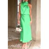 imagePRETTYGARDEN Womens 2025 Summer Satin Dress Elegant Sleeveless Mock Neck Cocktail Party Maxi DressesGrass Green