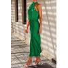 imagePRETTYGARDEN Womens 2025 Summer Satin Dress Elegant Sleeveless Mock Neck Cocktail Party Maxi DressesGreen