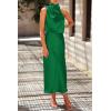 imagePRETTYGARDEN Womens 2025 Summer Satin Dress Elegant Sleeveless Mock Neck Cocktail Party Maxi DressesGreen