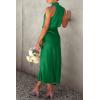 imagePRETTYGARDEN Womens 2025 Summer Satin Dress Elegant Sleeveless Mock Neck Cocktail Party Maxi DressesGreen