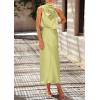 imagePRETTYGARDEN Womens 2025 Summer Satin Dress Elegant Sleeveless Mock Neck Cocktail Party Maxi DressesTender Green