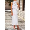 imagePRETTYGARDEN Womens 2025 Summer Satin Dress Elegant Sleeveless Mock Neck Cocktail Party Maxi DressesWhite