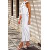 imagePRETTYGARDEN Womens 2025 Summer Satin Dress Elegant Sleeveless Mock Neck Cocktail Party Maxi DressesWhite