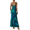 imagePRETTYGARDEN Womens Bodycon Maxi Dress 2025 Summer Floral Sundress Sleeveless Spaghetti Strap Cocktail Party DressGreen Floral
