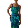 imagePRETTYGARDEN Womens Bodycon Maxi Dress 2025 Summer Floral Sundress Sleeveless Spaghetti Strap Cocktail Party DressGreen Floral