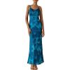 imagePRETTYGARDEN Womens Bodycon Maxi Dress 2025 Summer Floral Sundress Sleeveless Spaghetti Strap Cocktail Party DressLake Blue Floral