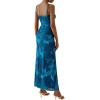 imagePRETTYGARDEN Womens Bodycon Maxi Dress 2025 Summer Floral Sundress Sleeveless Spaghetti Strap Cocktail Party DressLake Blue Floral