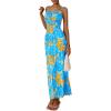 imagePRETTYGARDEN Womens Bodycon Maxi Dress 2025 Summer Floral Sundress Sleeveless Spaghetti Strap Cocktail Party DressLight Blue Floral