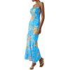 imagePRETTYGARDEN Womens Bodycon Maxi Dress 2025 Summer Floral Sundress Sleeveless Spaghetti Strap Cocktail Party DressLight Blue Floral