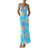 imagePRETTYGARDEN Womens Bodycon Maxi Dress 2025 Summer Floral Sundress Sleeveless Spaghetti Strap Cocktail Party DressLight Blue Floral