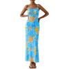 imagePRETTYGARDEN Womens Bodycon Maxi Dress 2025 Summer Floral Sundress Sleeveless Spaghetti Strap Cocktail Party DressLight Blue Floral