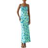 imagePRETTYGARDEN Womens Bodycon Maxi Dress 2025 Summer Floral Sundress Sleeveless Spaghetti Strap Cocktail Party DressLight Green Daisy