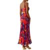 imagePRETTYGARDEN Womens Bodycon Maxi Dress 2025 Summer Floral Sundress Sleeveless Spaghetti Strap Cocktail Party DressNavy Red Floral
