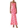 imagePRETTYGARDEN Womens Bodycon Maxi Dress 2025 Summer Floral Sundress Sleeveless Spaghetti Strap Cocktail Party DressPink Daisy