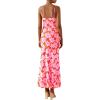 imagePRETTYGARDEN Womens Bodycon Maxi Dress 2025 Summer Floral Sundress Sleeveless Spaghetti Strap Cocktail Party DressPink Daisy