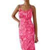 imagePRETTYGARDEN Womens Bodycon Maxi Dress 2025 Summer Floral Sundress Sleeveless Spaghetti Strap Cocktail Party DressPink Floral