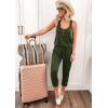 imagePRETTYGARDEN Womens Jumpsuit Casual Summer Romper 2025 Sleeveless Tank Lounge Cruise Airport Outfits Vacation ClothesArmy Green
