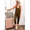 imagePRETTYGARDEN Womens Jumpsuit Casual Summer Romper 2025 Sleeveless Tank Lounge Cruise Airport Outfits Vacation ClothesCoffee