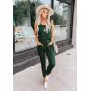 imagePRETTYGARDEN Womens Jumpsuit Casual Summer Romper 2025 Sleeveless Tank Lounge Cruise Airport Outfits Vacation ClothesDark Green