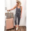 imagePRETTYGARDEN Womens Jumpsuit Casual Summer Romper 2025 Sleeveless Tank Lounge Cruise Airport Outfits Vacation ClothesGrey