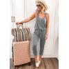 imagePRETTYGARDEN Womens Jumpsuit Casual Summer Romper 2025 Sleeveless Tank Lounge Cruise Airport Outfits Vacation ClothesLight Grey