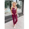 imagePRETTYGARDEN Womens Jumpsuit Casual Summer Romper 2025 Sleeveless Tank Lounge Cruise Airport Outfits Vacation ClothesPurple Red