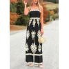 imagePRETTYGARDEN Womens Summer Boho Jumpsuits One Piece Beach Vacation Outfits Spaghetti Strap Wide Leg Pants RompersBlack