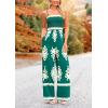 imagePRETTYGARDEN Womens Summer Boho Jumpsuits One Piece Beach Vacation Outfits Spaghetti Strap Wide Leg Pants RompersDark Green