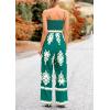 imagePRETTYGARDEN Womens Summer Boho Jumpsuits One Piece Beach Vacation Outfits Spaghetti Strap Wide Leg Pants RompersDark Green