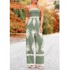 imagePRETTYGARDEN Womens Summer Boho Jumpsuits One Piece Beach Vacation Outfits Spaghetti Strap Wide Leg Pants RompersGrey Green Apricot Floral