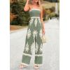 imagePRETTYGARDEN Womens Summer Boho Jumpsuits One Piece Beach Vacation Outfits Spaghetti Strap Wide Leg Pants RompersGrey Green Apricot Floral