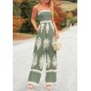 imagePRETTYGARDEN Womens Summer Boho Jumpsuits One Piece Beach Vacation Outfits Spaghetti Strap Wide Leg Pants RompersGrey Green Apricot Floral