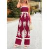 imagePRETTYGARDEN Womens Summer Boho Jumpsuits One Piece Beach Vacation Outfits Spaghetti Strap Wide Leg Pants RompersWine Red Apricot Floral