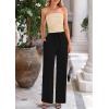 imagePRETTYGARDEN Womens Summer Outfits 2 Piece Sets Casual Ribbed Knit Crop Tube Top Wide Leg Pants Spring Matching Lounge SetApricot Black