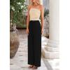 imagePRETTYGARDEN Womens Summer Outfits 2 Piece Sets Casual Ribbed Knit Crop Tube Top Wide Leg Pants Spring Matching Lounge SetApricot Black
