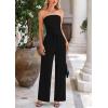 imagePRETTYGARDEN Womens Summer Outfits 2 Piece Sets Casual Ribbed Knit Crop Tube Top Wide Leg Pants Spring Matching Lounge SetBlack