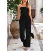 imagePRETTYGARDEN Womens Summer Outfits 2 Piece Sets Casual Ribbed Knit Crop Tube Top Wide Leg Pants Spring Matching Lounge SetBlack