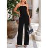 imagePRETTYGARDEN Womens Summer Outfits 2 Piece Sets Casual Ribbed Knit Crop Tube Top Wide Leg Pants Spring Matching Lounge SetBlack