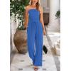 imagePRETTYGARDEN Womens Summer Outfits 2 Piece Sets Casual Ribbed Knit Crop Tube Top Wide Leg Pants Spring Matching Lounge SetBlue