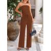 imagePRETTYGARDEN Womens Summer Outfits 2 Piece Sets Casual Ribbed Knit Crop Tube Top Wide Leg Pants Spring Matching Lounge SetBrown