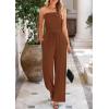 imagePRETTYGARDEN Womens Summer Outfits 2 Piece Sets Casual Ribbed Knit Crop Tube Top Wide Leg Pants Spring Matching Lounge SetBrown
