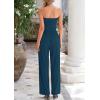 imagePRETTYGARDEN Womens Summer Outfits 2 Piece Sets Casual Ribbed Knit Crop Tube Top Wide Leg Pants Spring Matching Lounge SetDark Blue